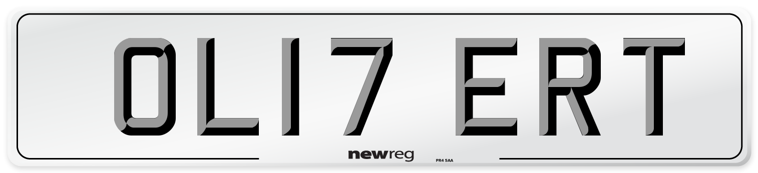 OL17 ERT Number Plate from New Reg